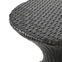 Outdoor Hourglass Side Table, Rattan Wicker End Table for Patio Use