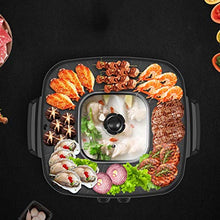 AFPSDLFJDLS Multifunctional Electric Barbecue Grill Smokeless Non Stick BBQ 2 Favor Hot Pot in 1 Multi Cooker