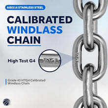 Five Oceans Marine Grade Windlass Anchor Chain 5/16 inch x 100 Ft Steel