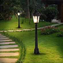 ZQHQYNQDFY Lamp Post Lights Outdoor, Elevated Aluminum Patio Lantern 2.4M European Classic Street Light High Brightness E27 Glass Lawn Landscape Lighting Pastoral Garden Decor