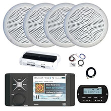 Enrock Marine JBL Wake Series R4500 Marine Bluetooth Radio Receiver with Remote, Amplifier & 4x 5.25" Speakers White
