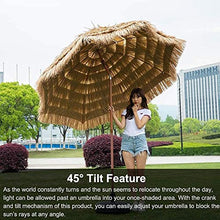 Parasol Umbrella Straw Parasol Umbrella for Garden, Waterproof and Fade Resistant Patio Umbrella with Tilt Steel Pole, 25L Water Injection Base (Size : 7.8FT) ()