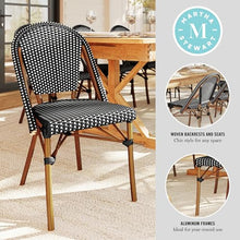Martha Stewart Lily Pond Stackable Bistro Chairs, Black/White, 2-Pack