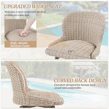 Cozyman Swivel Outdoor Bar Stools Set of 4, 27" Counter Wicker Patio Chair - Waterproof & All-Weather, Boho Coastal Bar Stools with Backrest for Porch,Kitchen Island,Patio,Pool,Apricot