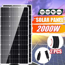 SISHUINIANHUA 2000W 1000W Solar Panel Flexible Solar Cell 18V ETFE DIY Cable Waterproof Outdoor Car RV Rechargeable Power System for Car RY,2000w