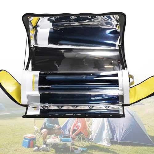 Portable Solar Oven for Outdoor Stove Cooking, 4.5L Cooker with Thermometer, Foldable Stainless Steel Camping System for Hiking Backpacking