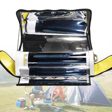 Portable Solar Oven for Outdoor Stove Cooking, 4.5L Cooker with Thermometer, Foldable Stainless Steel Camping System for Hiking Backpacking