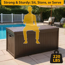 Large Lockable Waterproof Outdoor Storage Bench, Patio Storage Box Container for Furniture Cushions, Garden Pool Yard Tools Organization