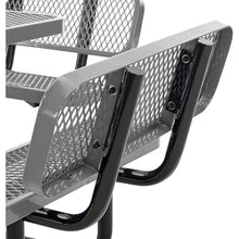 Global Industrial 46" Square Picnic Table with Backrests, Expanded Metal
