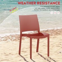 Costaelm Outdoor Dining Chairs Set of 6, 7 piece Patio Furniture Set, Patio Breakfast Coffee Table and Stackable Chairs for Backyard Deck Restaurant, Red