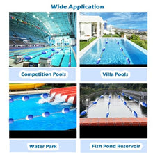 REMYS Swimming Pool Safety Float Line Divider Rope Swimming Pool Safety Floating Buoy Line, Bi Tone Floating Line with 2 Pre Assembled Stainless Hooks, Blue White Floats Rope Kit (Size : 12m/36ft)