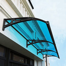 COSMETIZE Outdoor Polycarbonate Cover,Window Door Awning Canopy,Front Door Outdoor Patio Awning Canopy,Black Aluminium Frame,Uv Rain Snow Sunlight Protection Modern Door Canopy (32"x142")