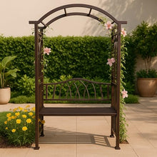 Oakland Living Bronze Aluminum Garden Arbor Arch with 2-Seater Bench