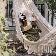 MaGiLL Camping Double Hammocks Canvas Tassel Sleeping Outdoor Backyard Swing Beds Home Garden