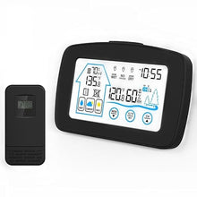 ASWRTYJO ABS Multifunctional Electronic Thermometer Hygrometer Clock Indoor Outdoor