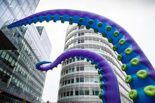 Giant Purple Inflatable Octopus Tentacle,Blow Up Outdoor Halloween Yard Decoration Inflatable Octopus Arm with Built-in Air Blower & Building Window Roof Advertising Decor (Purple-Model1, 10ftH)