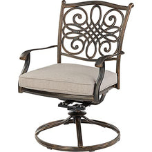 Hanover Renditions 11-Piece Outdoor Dining Set with Sunbrella® Fabric, 60"x84" Table & Swivel Chairs in Silver/Bronze