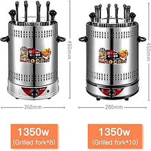 UYCVT Rotating Vertical Rotisserie Grills, 360 ° All-Round Browning Smokeless Barbecue, with 250Mm Super Long Grill Fork, for Home Kitchen Patio Garden Backyard-10 Forks