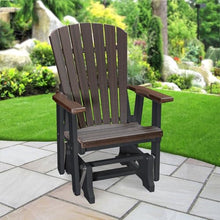 American Furniture Classics Adirondack Series 27 in. 1-Person Black HIGH Density Plastic Outdoor Glider 515BZBK-1