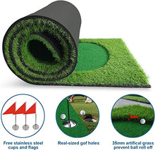 YUNIC Golf Putting Green Premium Nylon Training Mat Green