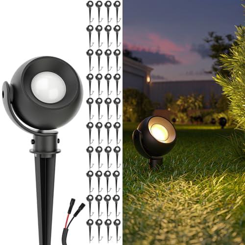 Sunco 40 Pack LED Low Voltage Landscape Lighting Spotlight Spheres