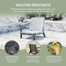 WestinTrends Avalon Outdoor Patio HDPE Deep Seating Sectional Loveseat Gray
