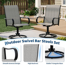 Garvee Patio Swivel Outdoor Dining Chairs Set of 6 with Textilene Khaki
