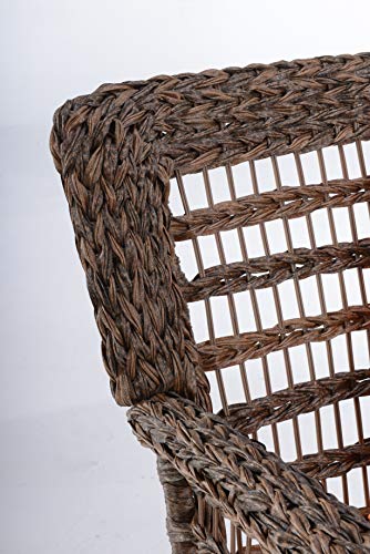 WUnlimited Modern Concept Faux Sea Grass Resin Rattan Relaxing Set Dark Brown