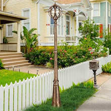BUNCC Outdoor Tall Street Lamp | Vintage Bronze Globe Post Light for Pathway Driveway | Waterproof IP65 Die-Cast Aluminum Garden Lantern with E27 Socket | 2.1M Traditional Landscape Pole Lighting