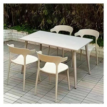 GLigeT Balcony Table and Chair Set Leisure Garden Furniture Sets Outdoor Patio Balcony Table and Chair Waterproof Sunscreen Simple Plastic Chair Bistro Table Set (Color : 4 Chairs 1 Table-G)