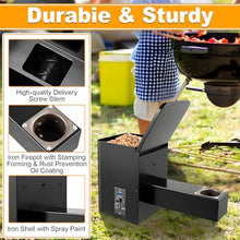 Smoker Hopper Assembly Kit,Electric Pellet Grill Hopper,Vertical Pellet Grill Hopper,with Adjustable Temperature Panel, for Grill, Smoke, Bake