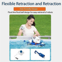 KANGJIEM Cordless Robotic Pool Cleaner,Automatic Pool Robot Vacuum with Max 90 Mins Working Time, Self-Parking,Robotic Swimming Pool Cleaner for Above Ground Swimming Pools