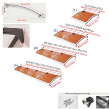Weatherproof Front Door Awning, Outdoor Patio Porch Canopy with Brown Polycarbonate Board & Silver Aluminium Frame, UV/Rain/Snow Protection, Non-Deformed Rain Shelter (80x230cm/32 x91)