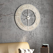 Wall Clock Art Clock Silent Wall Clock, European Farmhouse Vintage Clock, 60cm Non-Ticking Battery Operated Outdoor Garden Wall Clocks for Home Kitchen Cafe Hotel Garden Decor Wall Decor Clock