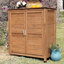 NYTFHMS Wooden Potting Bench with Storage Cabinet and Waterproof Box Outdoor Garden Table with 2 Shelves and Tool Organizer for Backyard or Patio,One Color-Blue