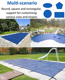 Pool Mesh Tarps 1 3 6 9 10 13 16 19 23 26 29 32 33 Foot, Liquid Cover Para Piscina for Inground Rectangle / Kidney Shaped/ Octagon Wimming Pool, Heavy Duty Winter Protector Blanket(3X3.5m/9.8X11.5ft)