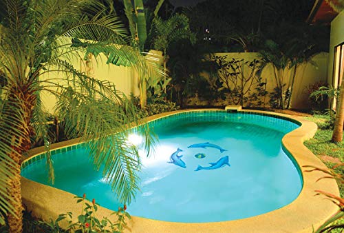 Artistry in Mosaics Dolphin Group Ceramic Swimming Pool Mosaic Multicolor