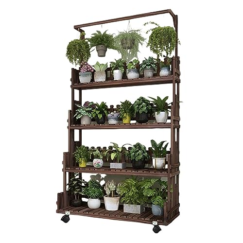 RWGOVLU Plant Stand Modern Plant Trellis Simple Retro Wooden Flower Stand Easy To Install Flowerpot Stand Classical Ladder Plant Holders For Outside Living Room Patio Balcony Pla