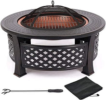 Fire Pit,Outdoor Cast Iron Wood Burning Fire Bowl Outdoor Brazier, Large Round Outside Backyard Deck Camping Heavy Duty Metal Garden Fire Pits