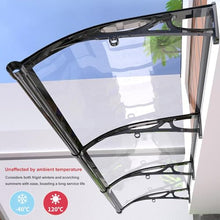Outdoor Front Door Patio Awning, UV Resistant Polycarbonate, Sun Rain Shelter with Aluminum Brackets (100x280cm)