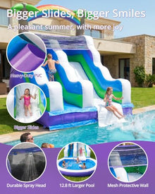 WELANDFUN 24.6ft PVC Commercial Inflatable Water Slide for Big Kids Adults