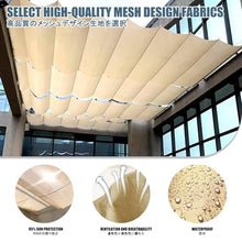 HBOOMOEM Wave Canopy Awning，Sliding Wave Shade，U Shape Wave Sail，Waterproof Retractable Cover，Retractable Waterproof Shade Sail，For Use In Gardens, Pavilions, Terraces, Gazebos, Etc.(W:2.5m/8.2ft*L:14
