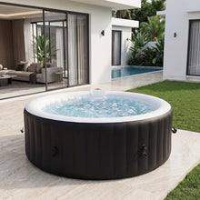 SunSwell 71" Inflatable Hot Tub 4 Person, Round Outdoor Spa, Black
