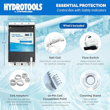SWIMLINE HYDROTOOLS 87615 Salt Water Chlorine Generator System For Pools Up To 15K Gallons, 7 Titanium Plates 0.8 Lbs CL Output, Universal Compatibility Easy Install Above & Inground Swimming Pools