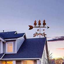 Metal Three Cowboy Weather Vane Stainless Steel Weather Practical Wind Vane Direction Indicator Measuring Tools Farm Scene Home Outdoor Garden Craft Ornament