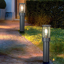 KADELONG External Floor Mount Path Lights E27 1-Light Glass Shade Yard Lamps Outdoor Garden Waterproof Lawn Lights IP65 Outside Pathway Driveway Walkway Lighting Fixture Gray,Chandelier Lighting, B