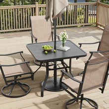 Soohow Outdoor Dining Chairs Set of 4, 360°Swivel Patio Dining Chair with Textilene Fabric, Outdoor Metal Armchair All Weather Resistant, Ergonomic Comfort, Perfect for Patio, Backyard, Balcony