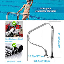 Pool Railing 304 Stainless Steel, Swimming Pool Handrail with Blue Grip Cover, for Commercial Spaces and Private Swimming Pools ()