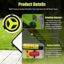 CUTANGELAR Electric Mulcher Shredder, 2800W Wood Chipper with 45mm Cutting Capacity, 60L Collection Box, Sa-fety Protection System and Portable Wheels, Perfect for Lawn Care.