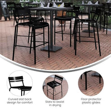 EMMA + OLIVER Black Armless Stacking Bar Stool, 2-Pack